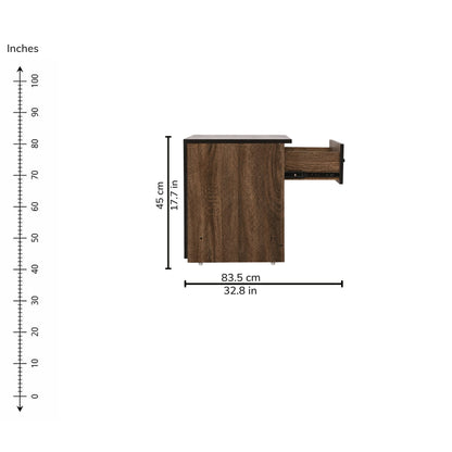 Twilight Bedside Table — right-open-dims