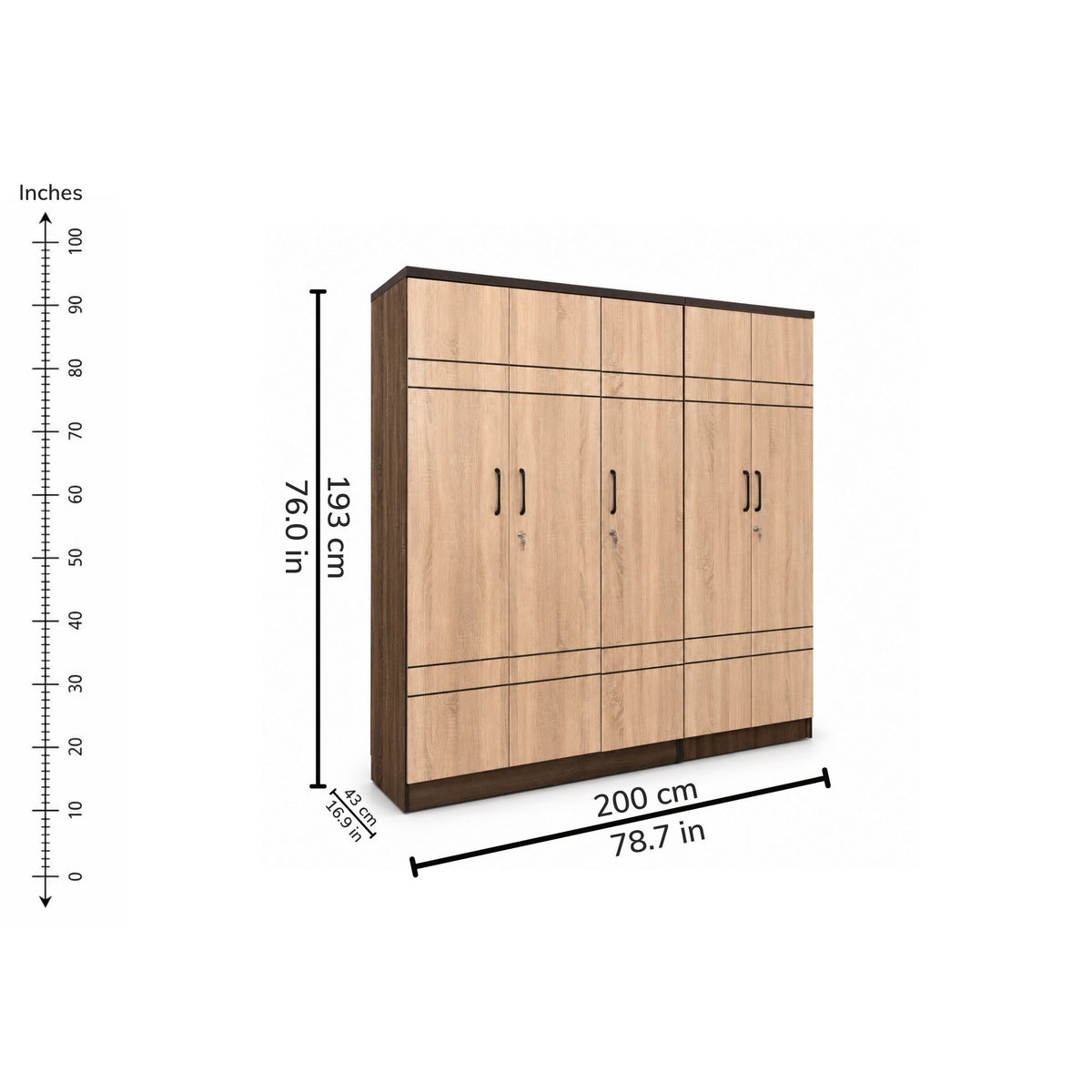Twilight Five-Door Wardrobe — iso-dims