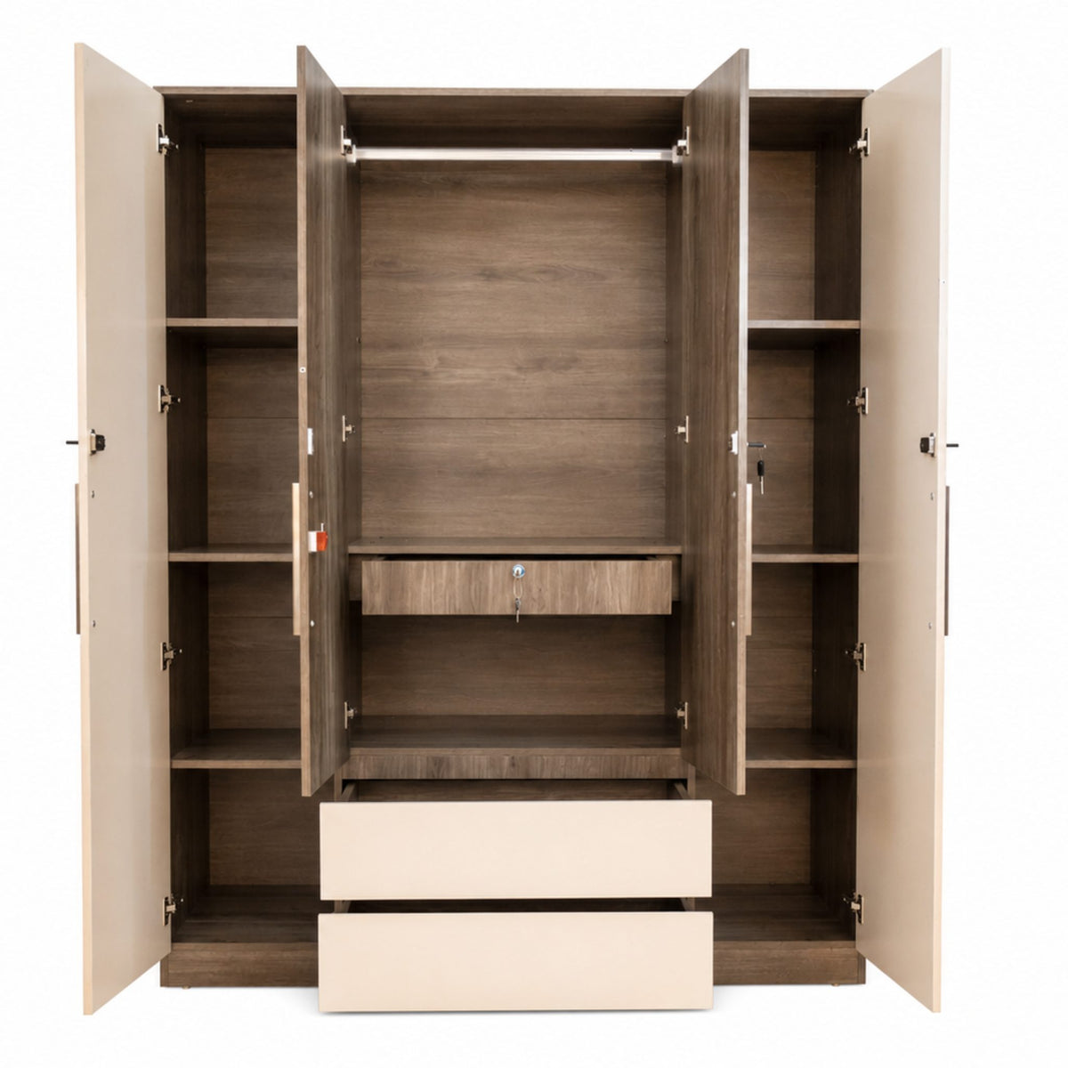 Vesta Four-Door Wardrobe — front-open