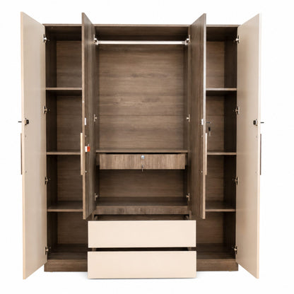 Vesta Four-Door Wardrobe — front-open