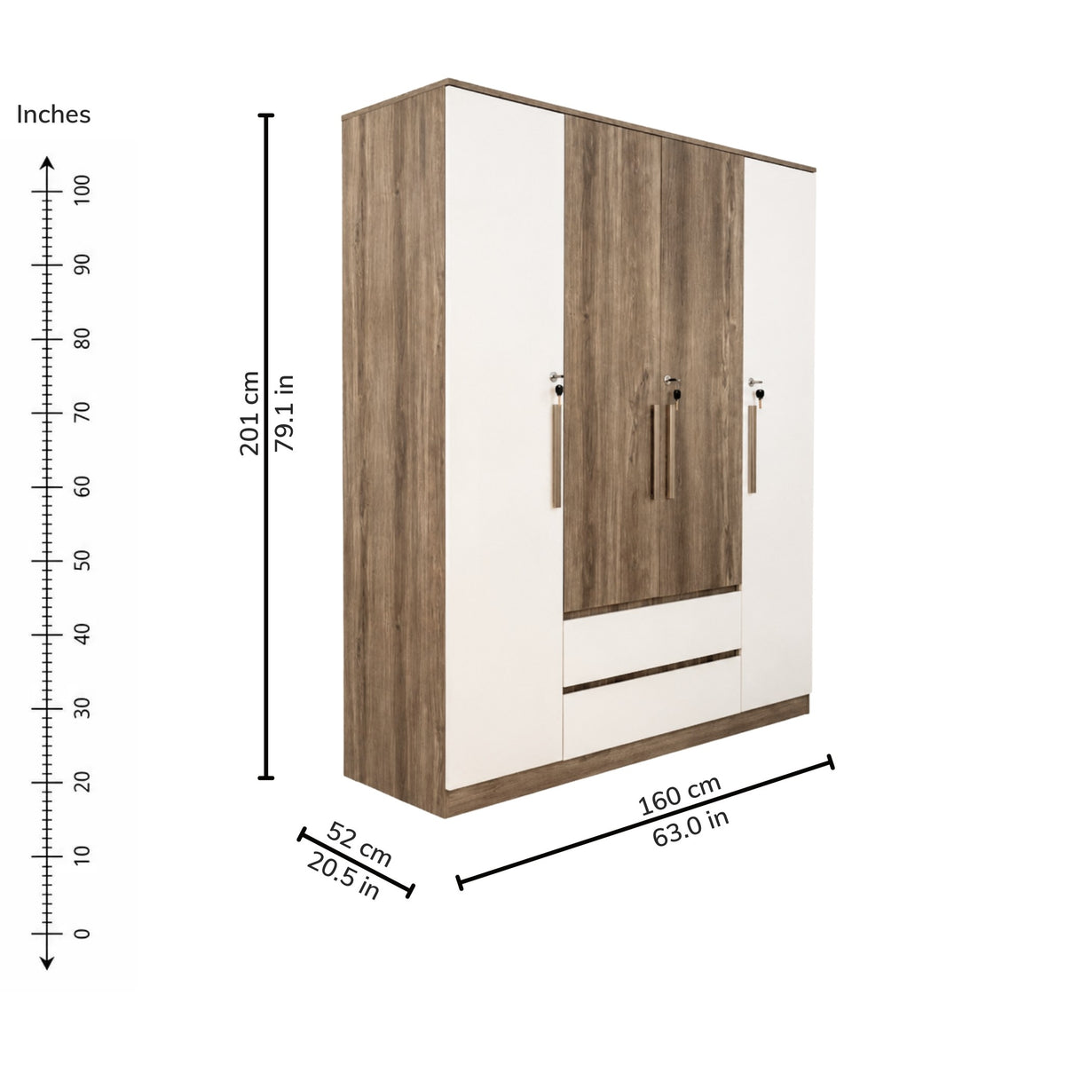 Vesta Four-Door Wardrobe — iso-dims