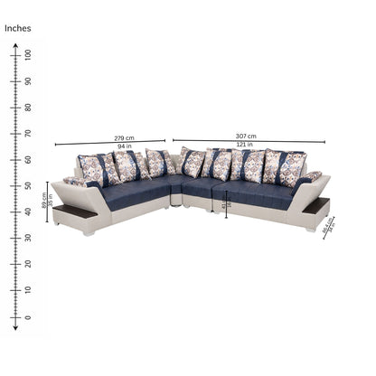 Zillow Corner Sofa (Left) — iso-dims