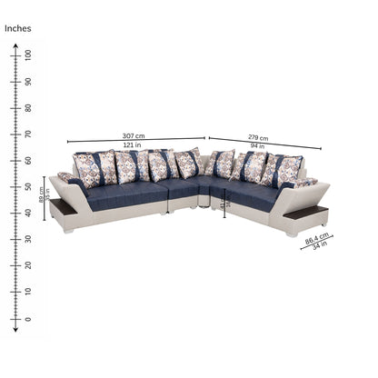 Zillow Corner Sofa (Right) — iso-dims