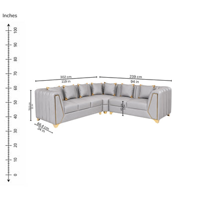 Zinnia Corner Sofa (Right) — iso-dims